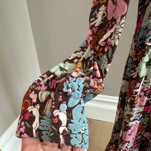 FRNCH Paris Adellia Expression Woven Floral Patterned Boho Dress Small - Picture 4 of 9